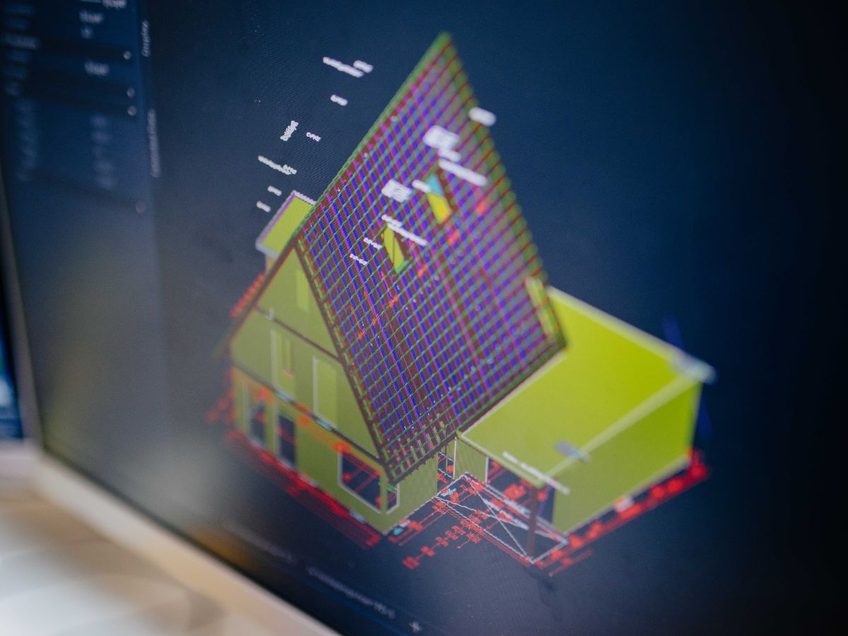 3D-ontwerp van prefab woningconcept.